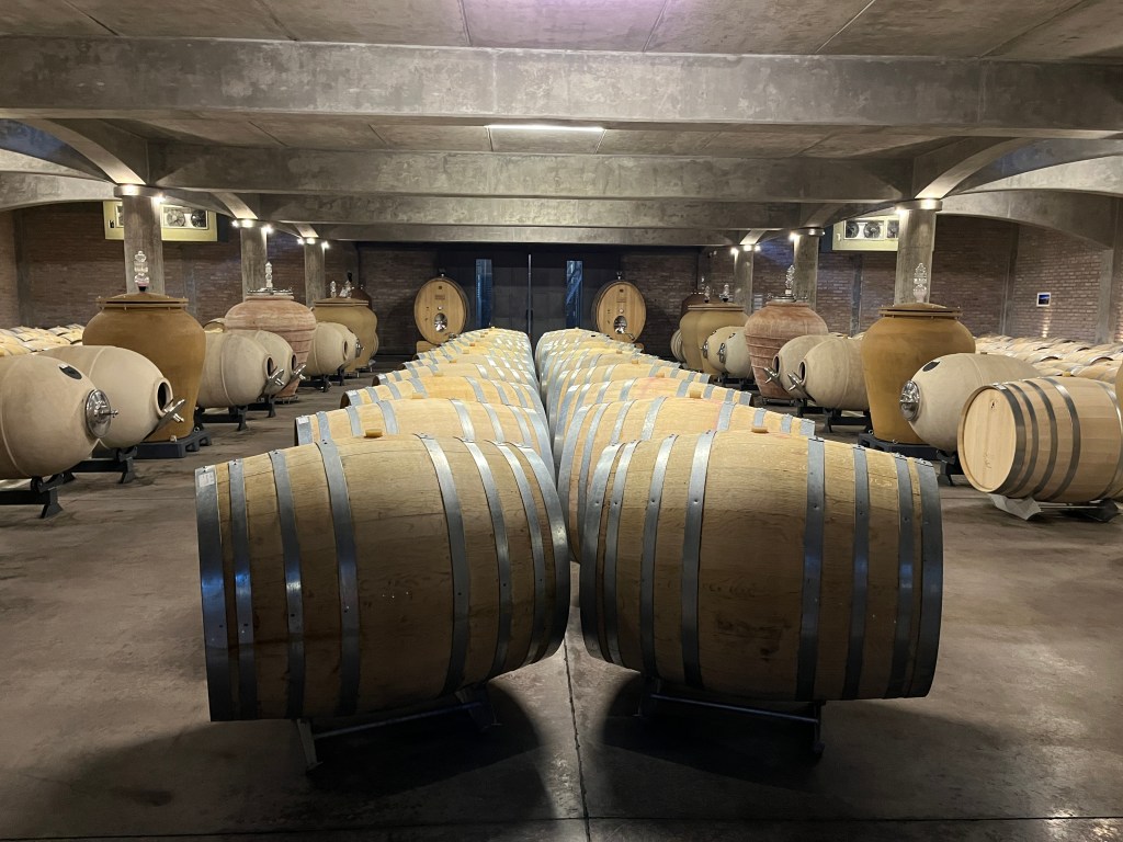Barrel room at Piedras Negras Winery Uco Valley Argentina